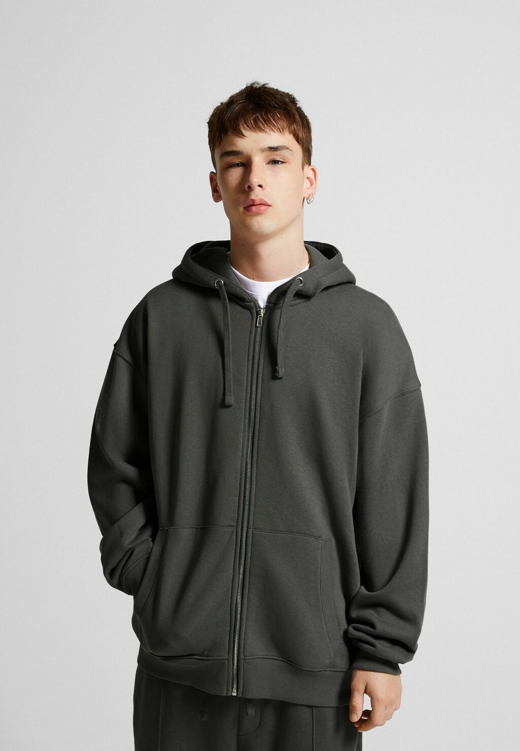 

Толстовка на молнии Bershka, Серый