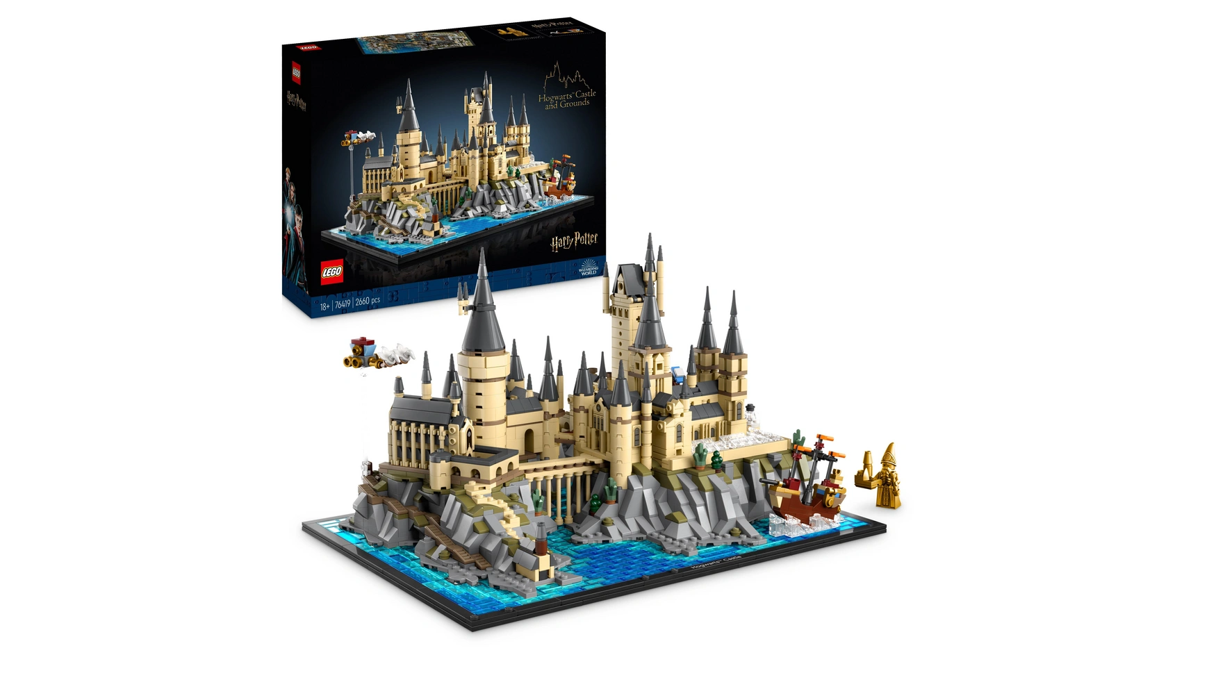 цена Lego Harry Potter Замок Хогвартс с прилегающей территорией