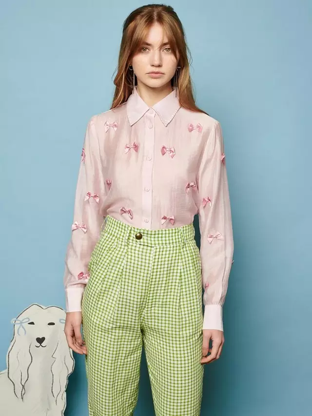 

Рубашка Sister Jane Sister Jane Bertie Bow Linen Blend, розовый