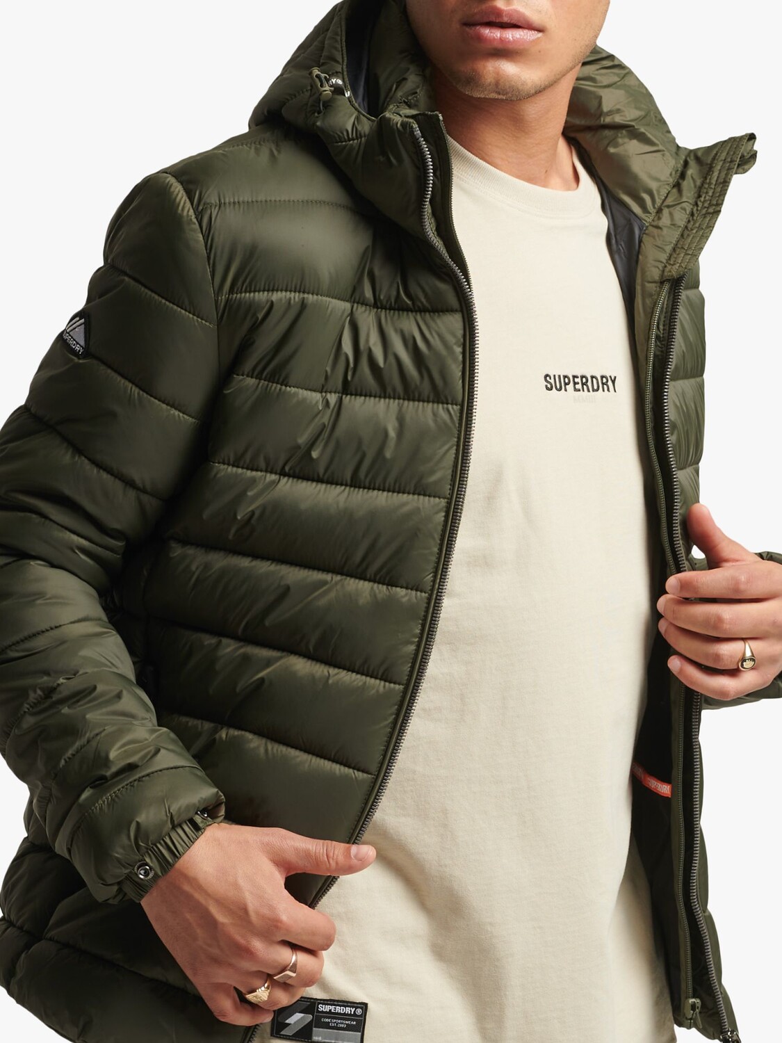 

Пуховик Superdry Classic Fuji, темный мох
