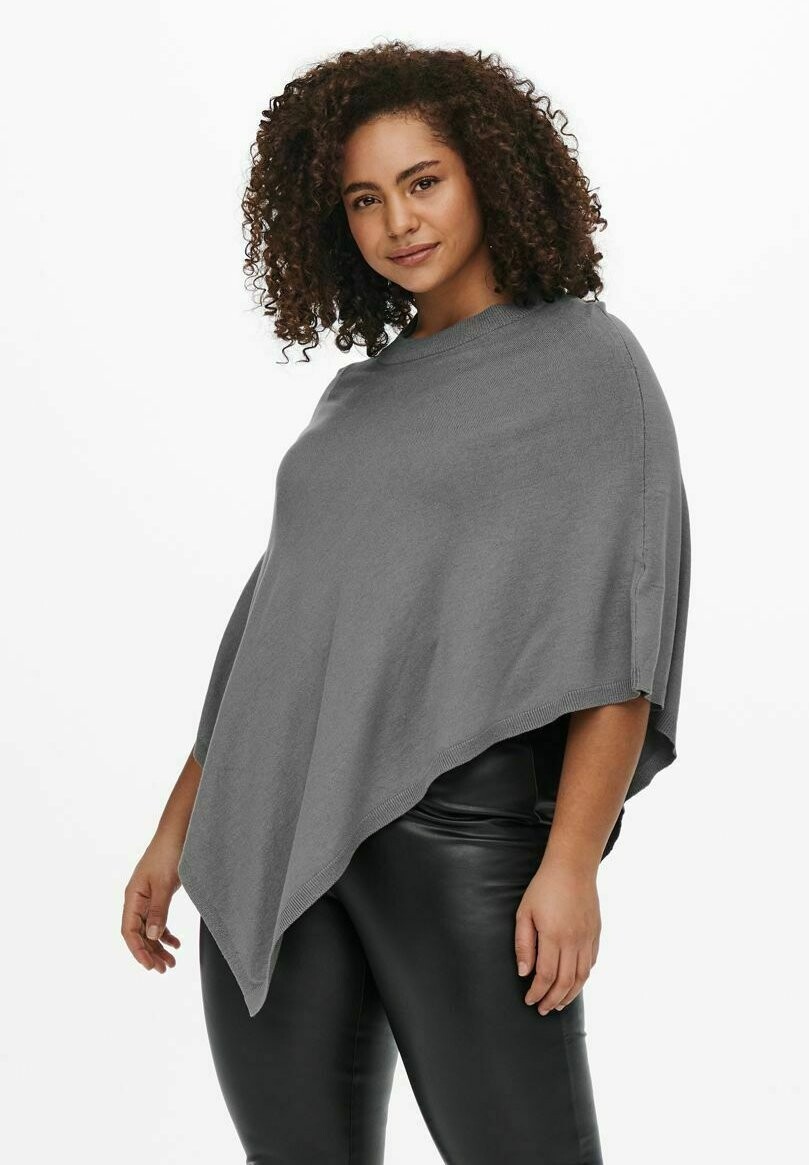 

Пончо ONLY Carmakoma CURVY PONCHO, цвет charcoal gray