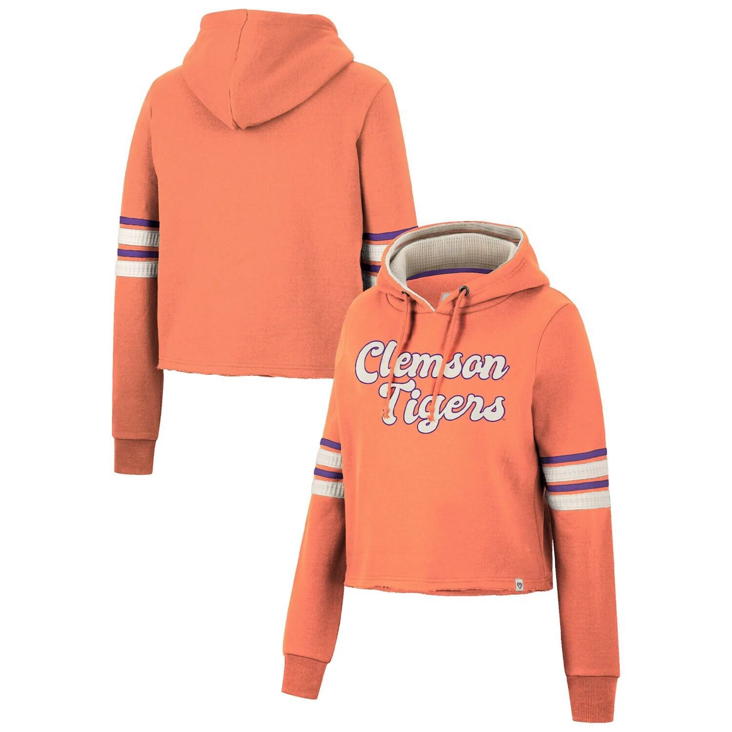 

Женский укороченный пуловер с капюшоном в стиле ретро Clemson Tigers Colosseum Orange Clemson Tigers Colosseum