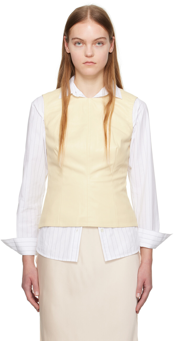 

Майка Off-White White Label Logan из искусственной кожи Proenza Schouler
