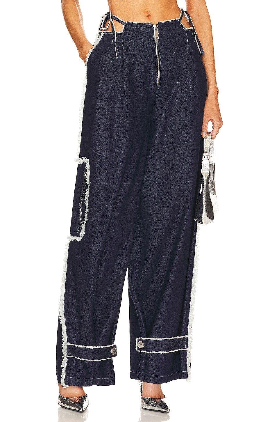 

Брюки Ceren Ocak Low Waist Pleated, цвет Navy Blue