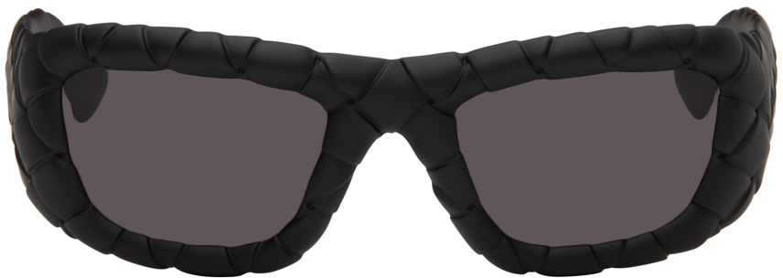 Черные круглые солнцезащитные очки из ацетата Intrecciato Bottega Veneta цена и фото