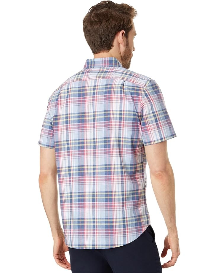 

Рубашка Nautica Heathered Plaid Short Sleeve Shirt, цвет Soft Blue