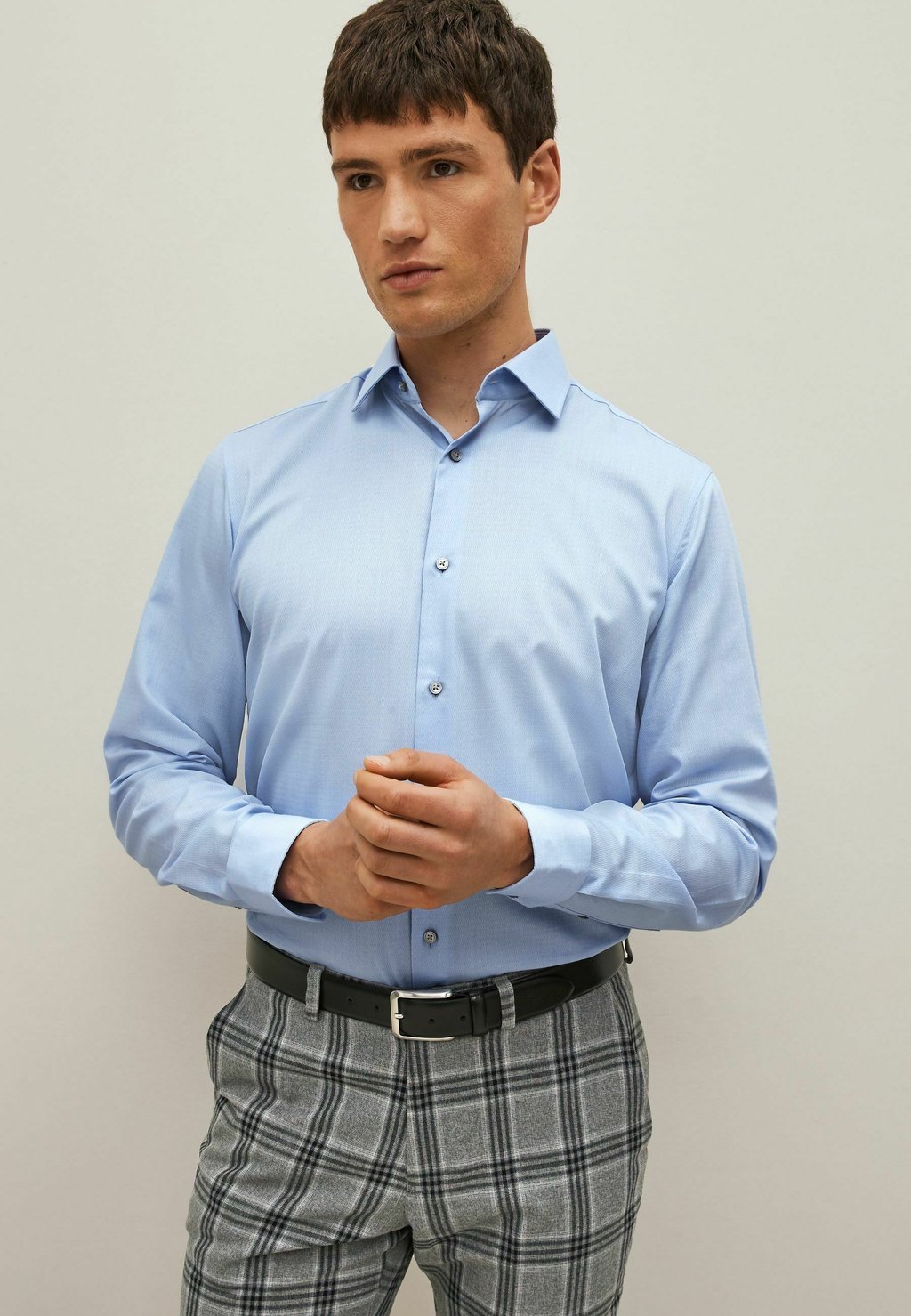 Рубашка Textured Regular Fit Single Cuff Next, синий