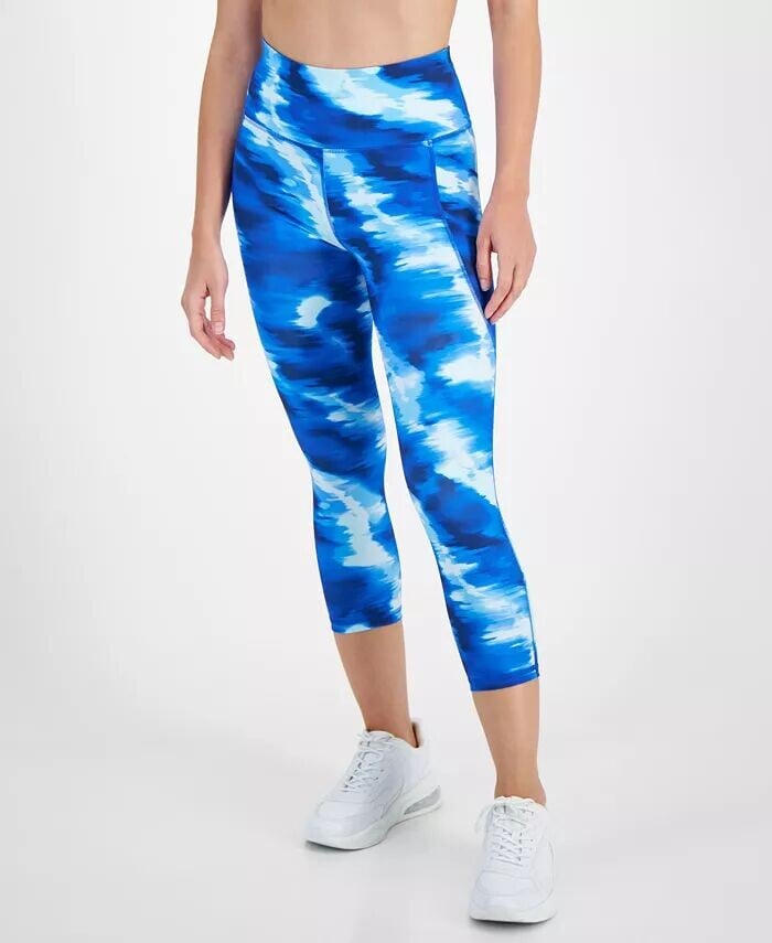 

Женские укороченные леггинсы Shibori Wave ID Ideology, синий