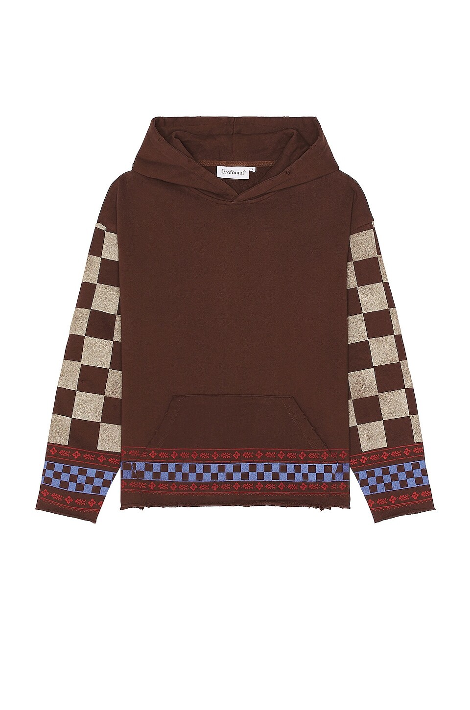 

Толстовка Found Checkered Sleeve, коричневый