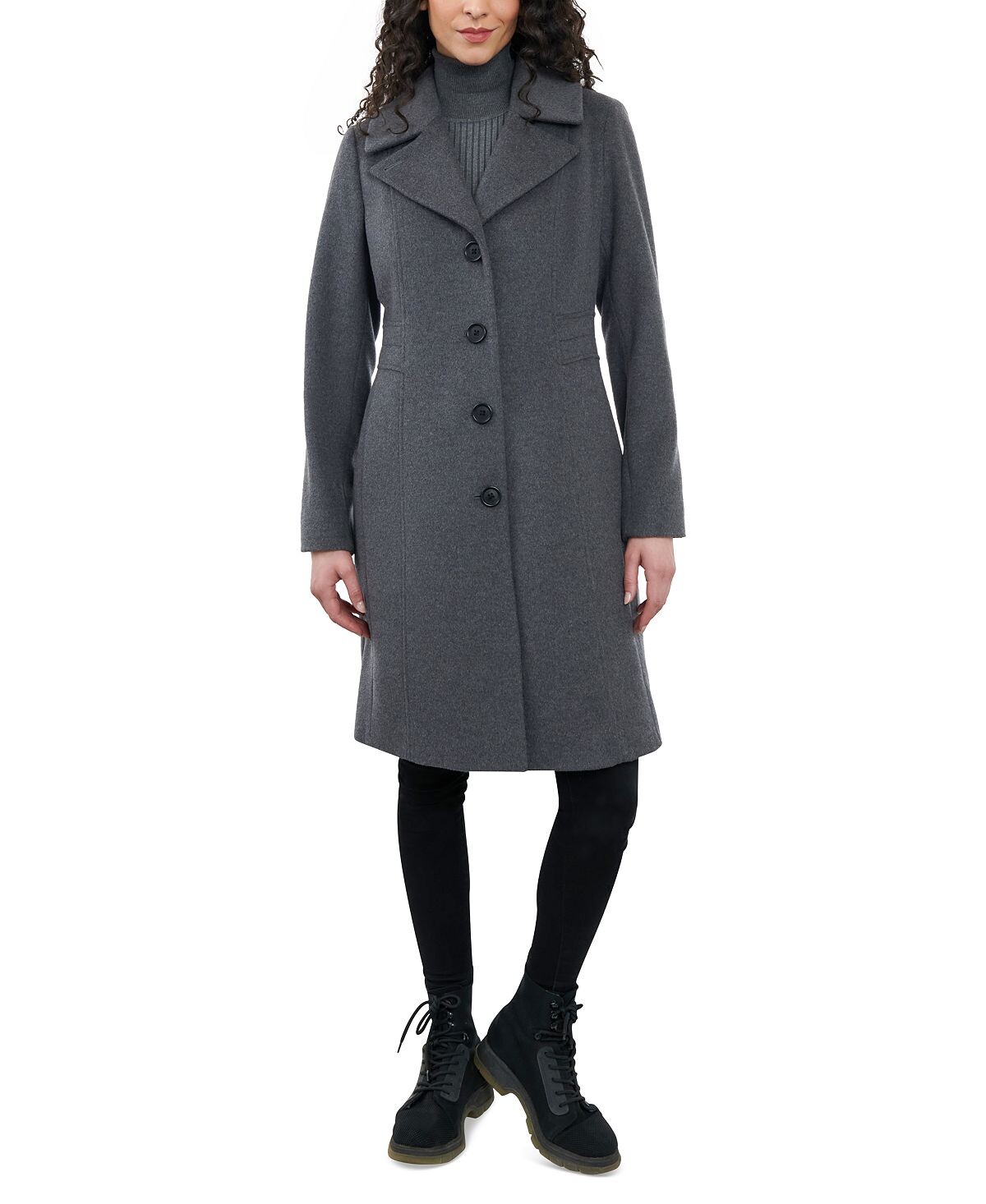 

Женское однобортное пальто Anne Klein, серый