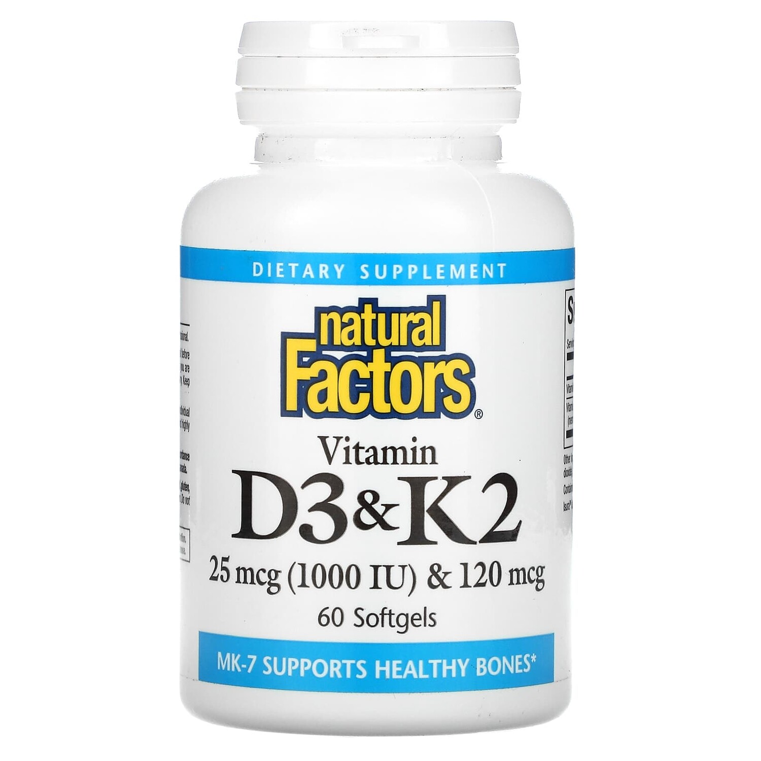 

Витамины D3 и К2, 60 капсул, Natural Factors