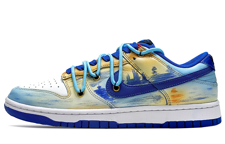 

Кожаные кроссовки Nike Unisex Dunk Low Retro Синий/Желтый/Фиолетовый
