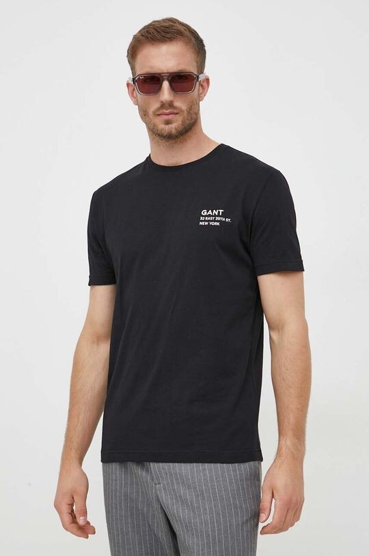 

Хлопковая футболка Gant, черный