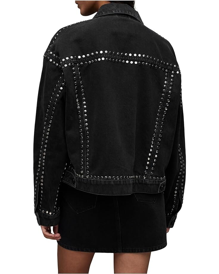 

Куртка AllSaints Bella Stud Denim Jacket, черный