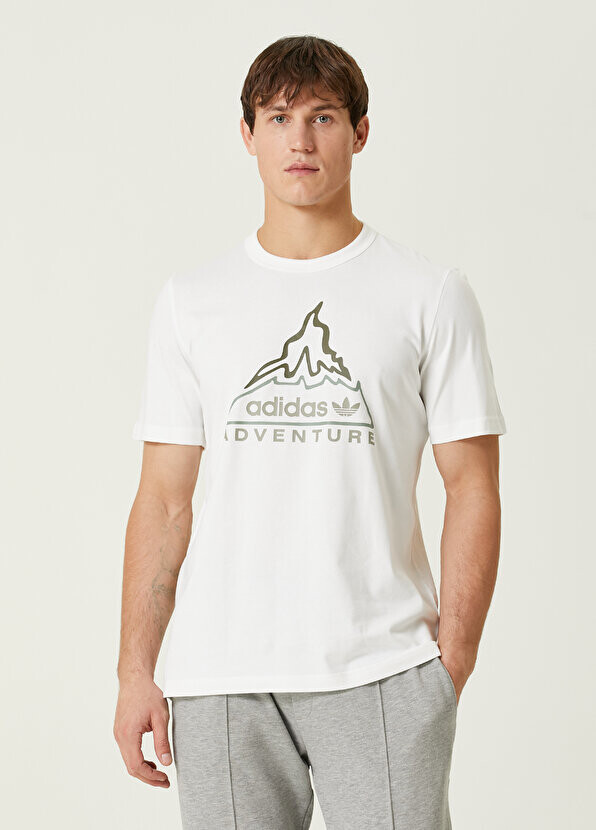 

Белая футболка с рисунком adventure Adidas, Белый