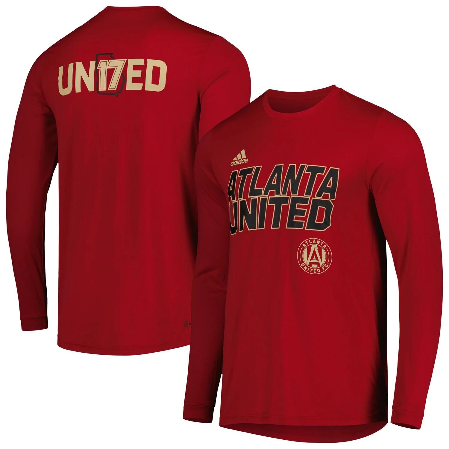 

Мужская красная футболка с длинным рукавом AEROREADY из джерси Atlanta United FC adidas, Красный