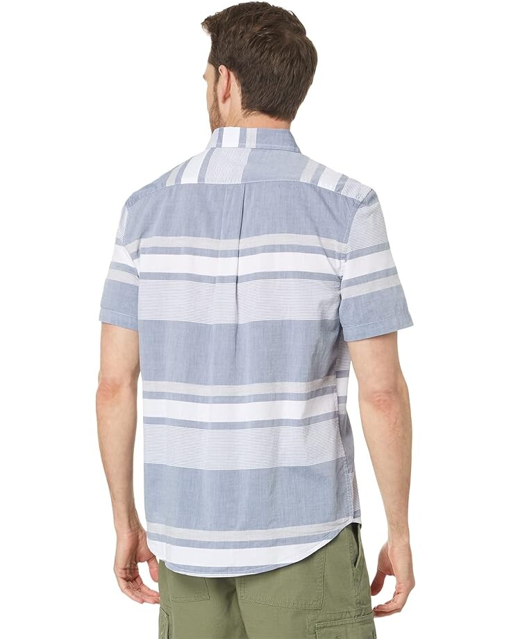 

Рубашка U.S. POLO ASSN. Short Sleeve Heathered Madras Woven Shirt, цвет Marina Blue