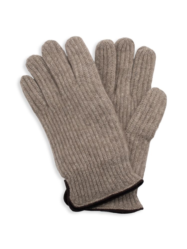 Кашемировые перчатки с замшевой окантовкой Portolano, цвет Nile Brown