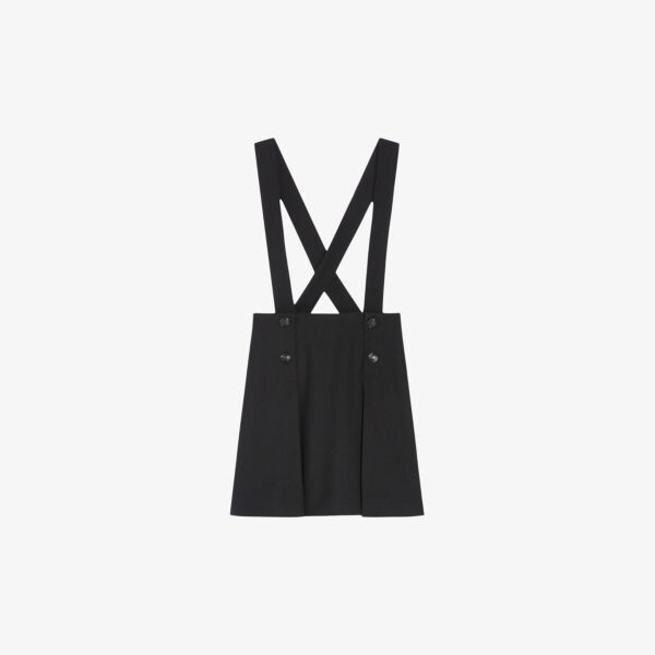 

Мини-юбка Sames из смесовой шерсти с завышенной талией и бретелями Claudie Pierlot, цвет noir / gris