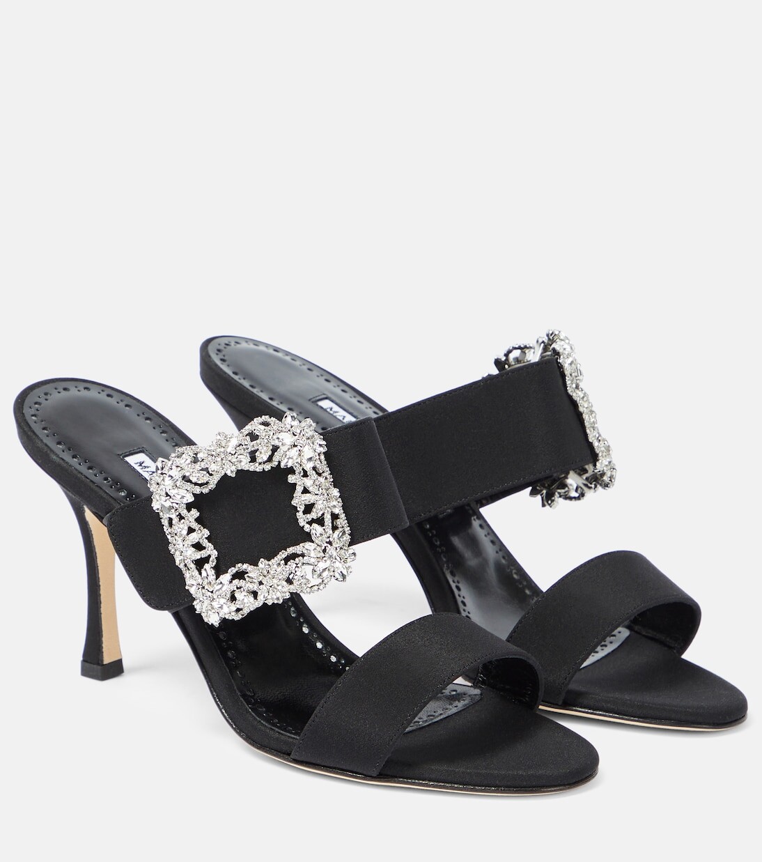 

Атласные босоножки gable с декором Manolo Blahnik, черный