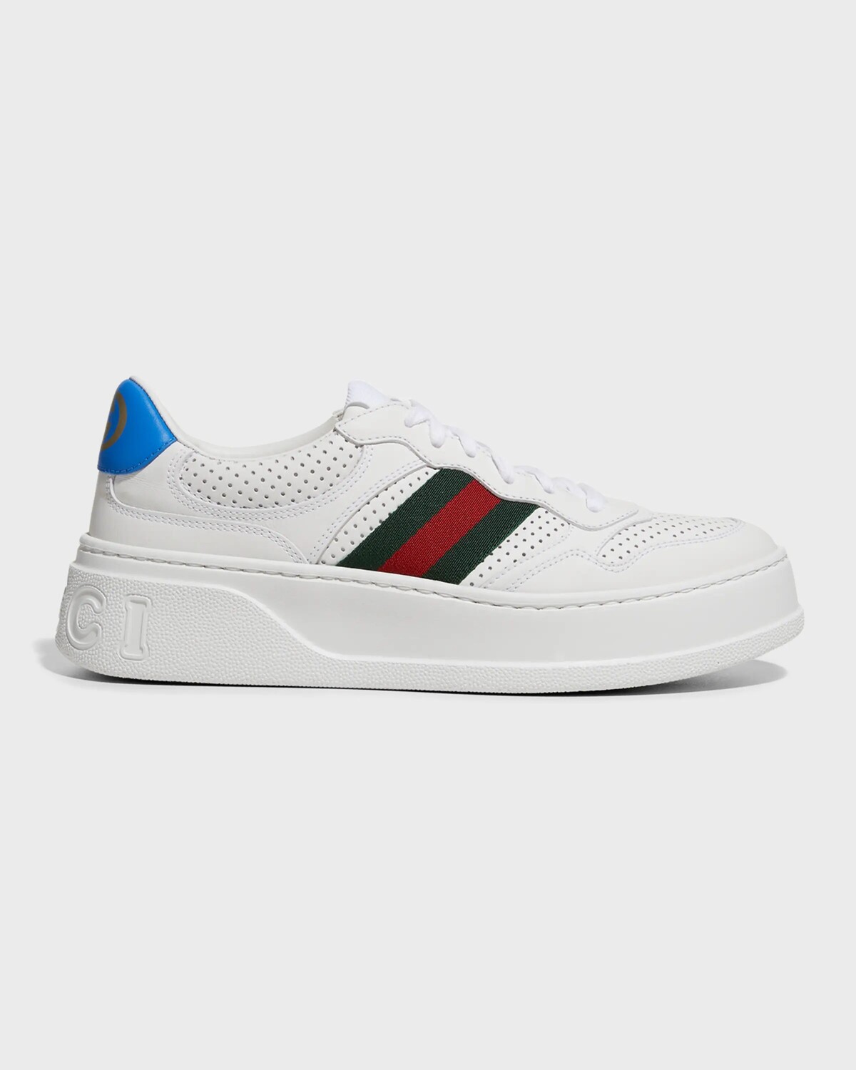 

Кожаные кроссовки Signature Web с низким вырезом Gucci, цвет Sugar