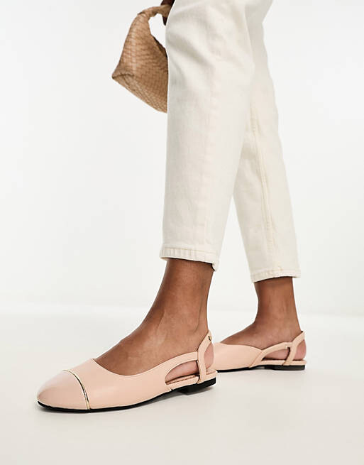 

Бежевые балетки с ремешком на пятке River Island