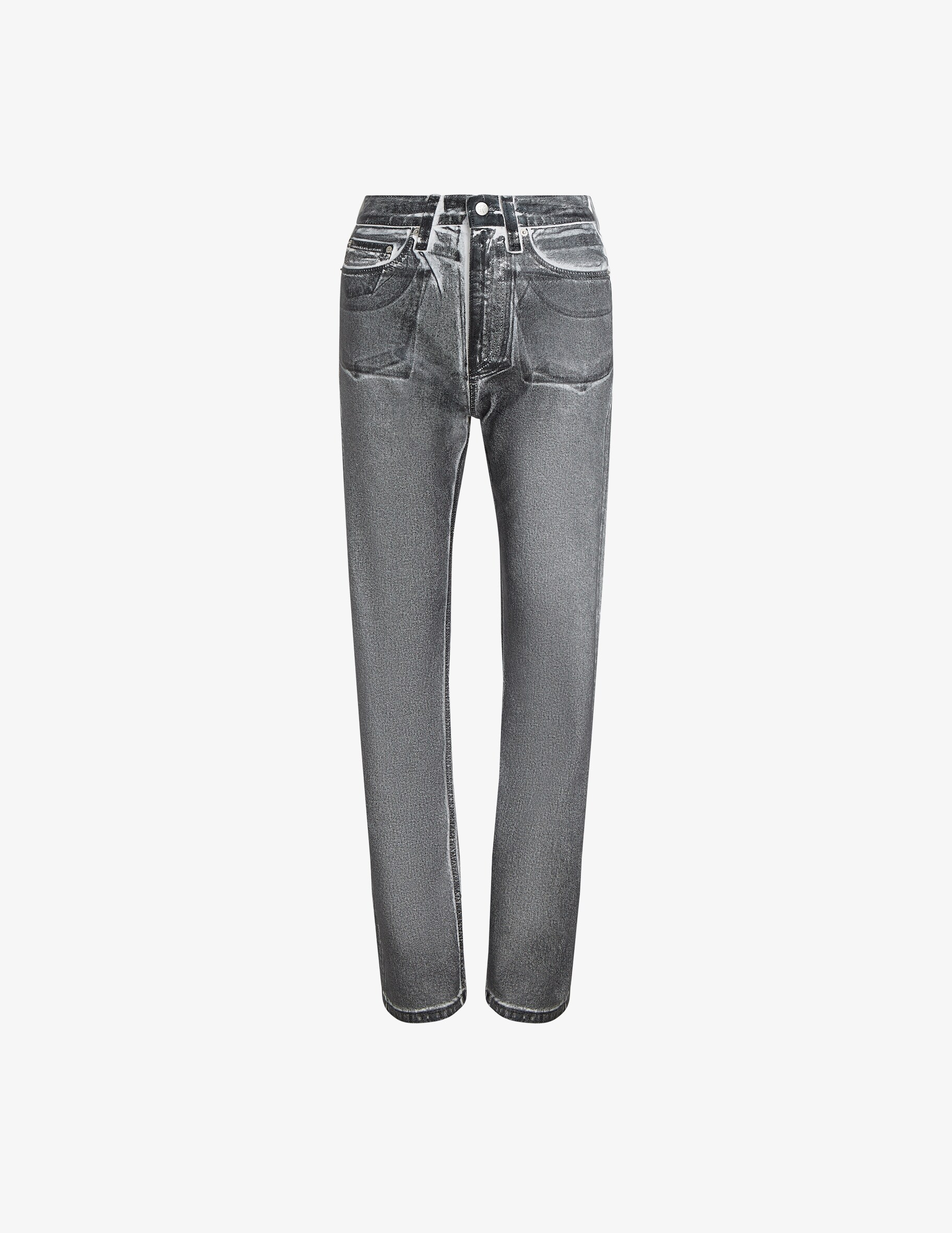 Прямые джинсы с высокой посадкой Calvin Klein Jeans, серый