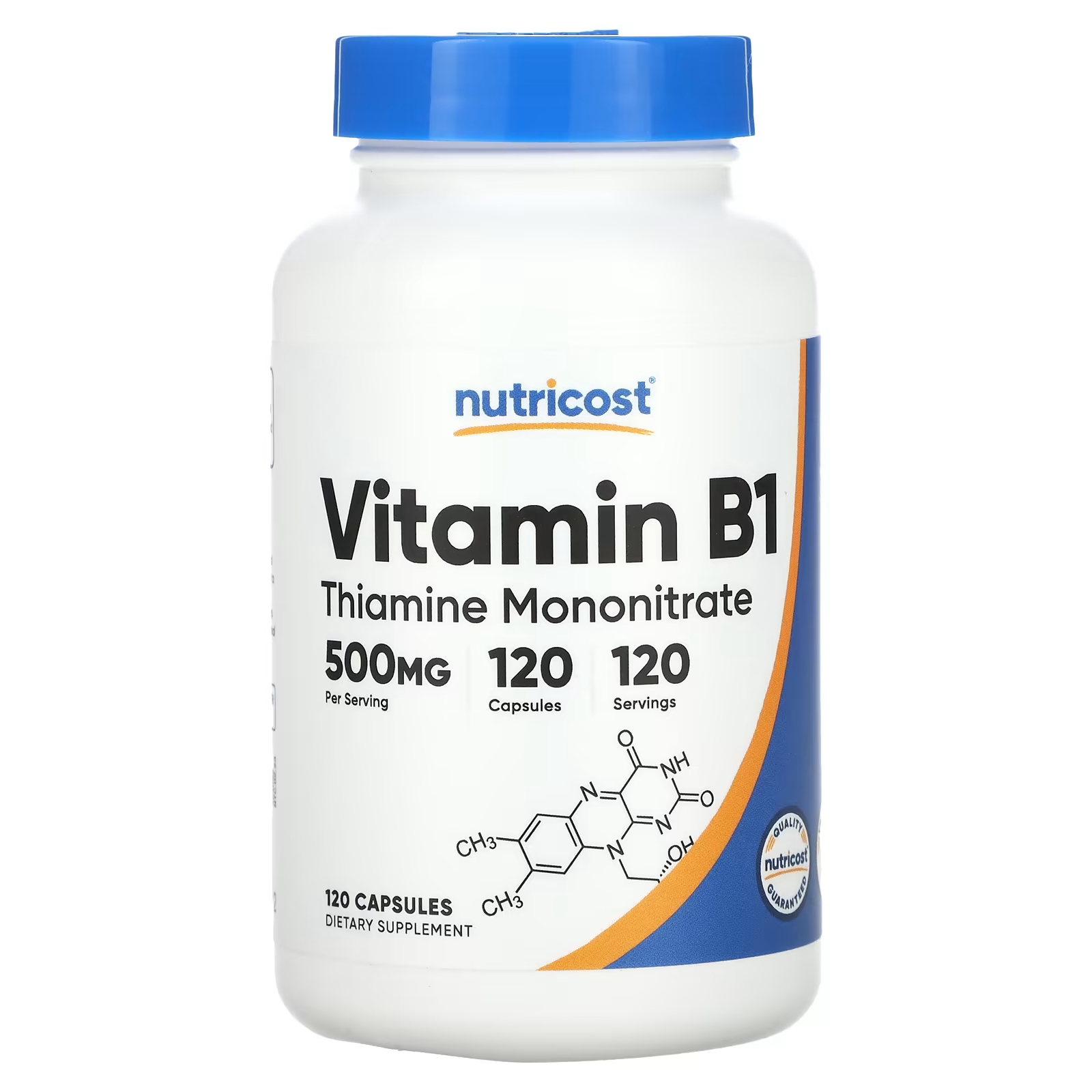 Витамин В1 500 мг 120 капсул Nutricost nutricost ниацинамид и витамин b3 500 мг 240 капсул