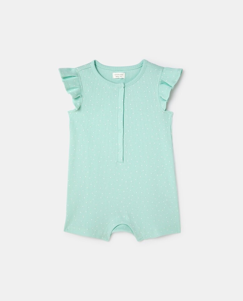 

Комбинезон в горошек для девочки Cotton Juice, зеленый