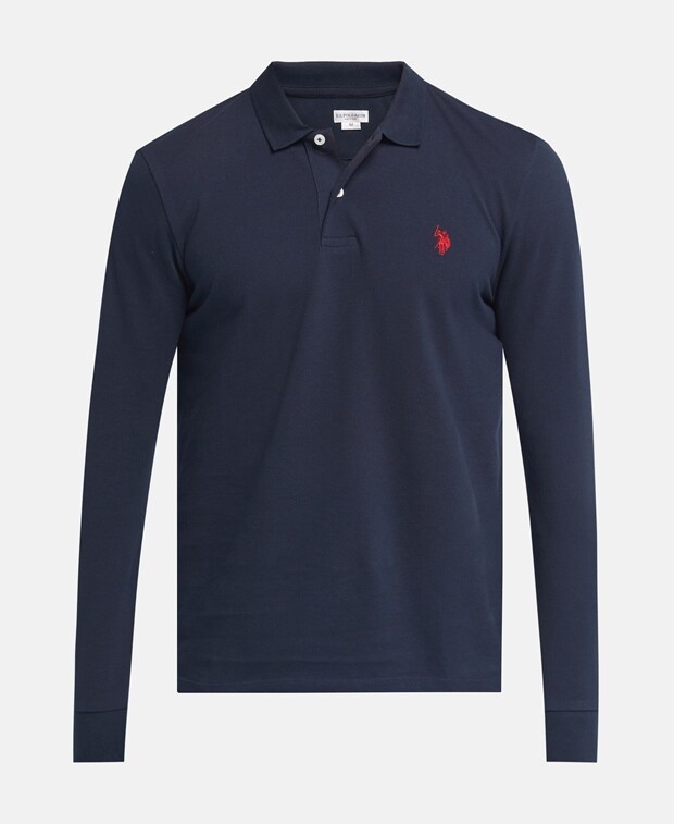 

Рубашка-поло с длинными рукавами U.S. Polo Assn., темно-синий