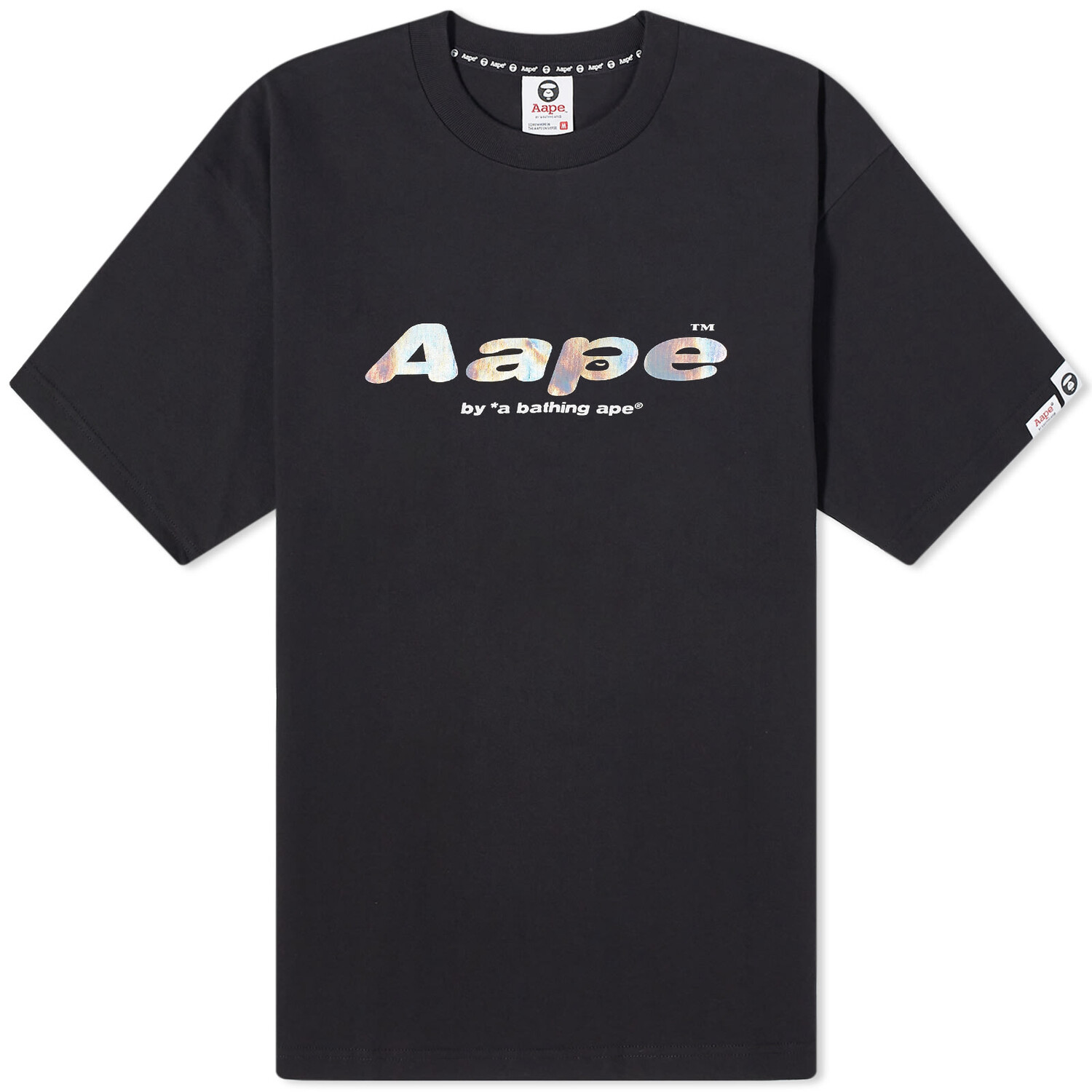 

Футболка Aape Laser Foil Back Print Moon Face, черный