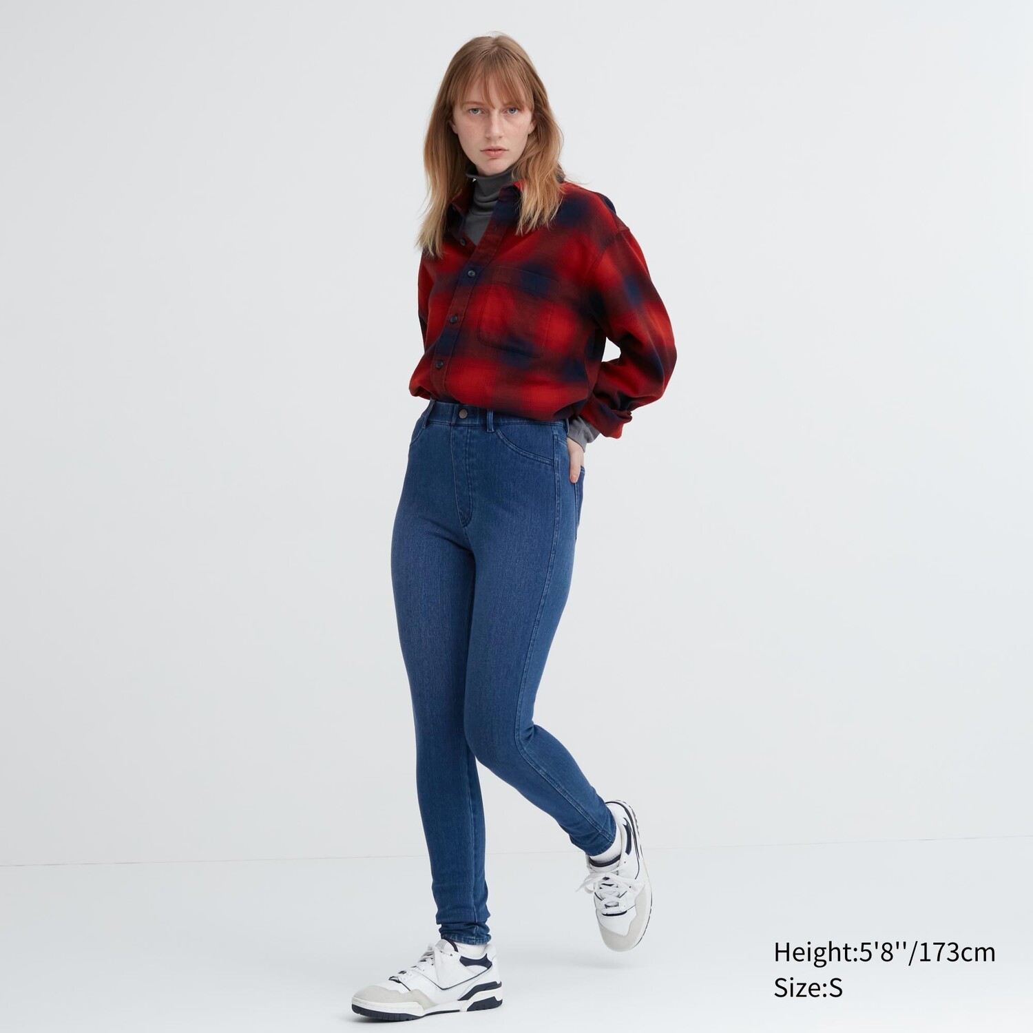

Брюки UNIQLO heattech ultra с высокой посадкой, синий