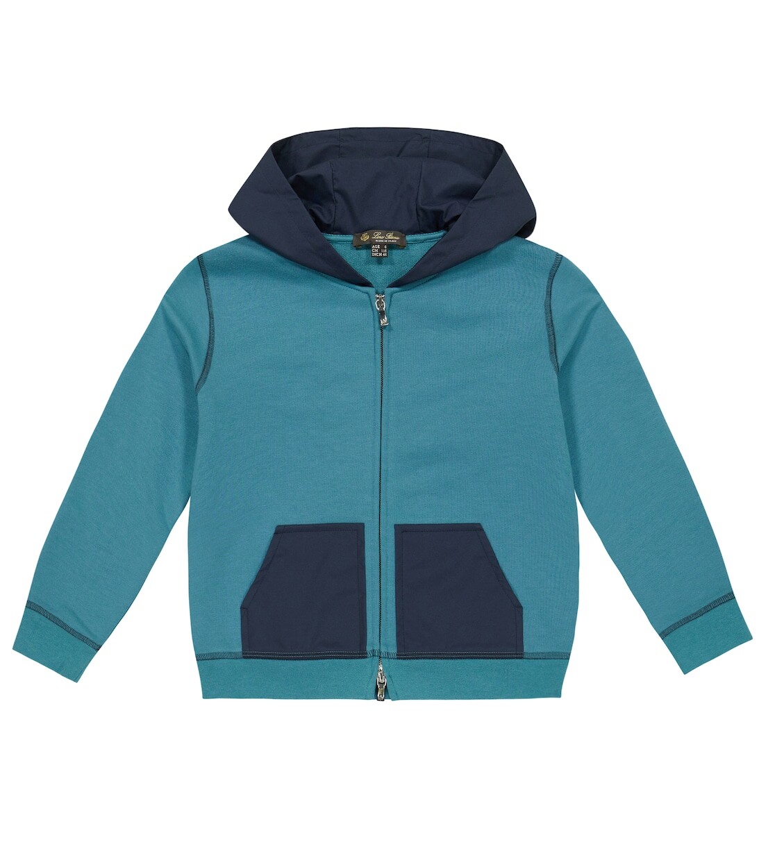 

Худи на молнии из хлопкового джерси Playground Loro Piana, синий