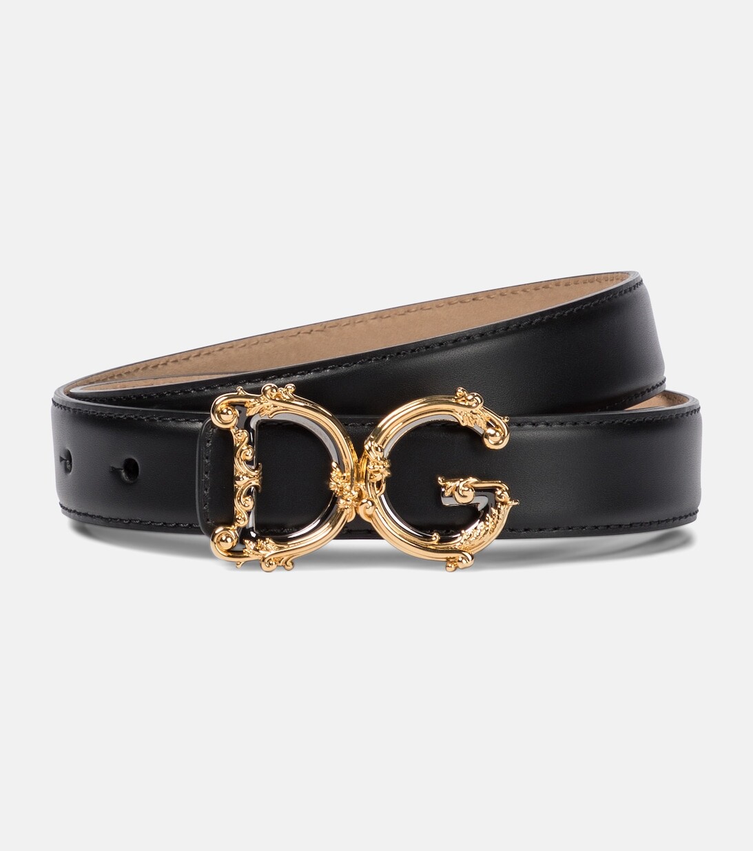 

Ремень из кожи с монограммой Dolce&Gabbana, черный
