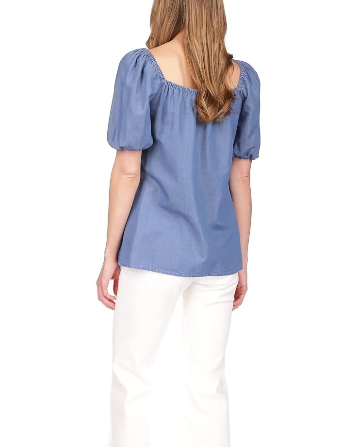 

Топ Michael Kors Chambray Square Neck Top, цвет Light Cadet Wash