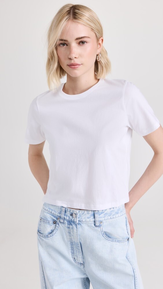 

Футболка Tibi Program Cropped Baby, белый