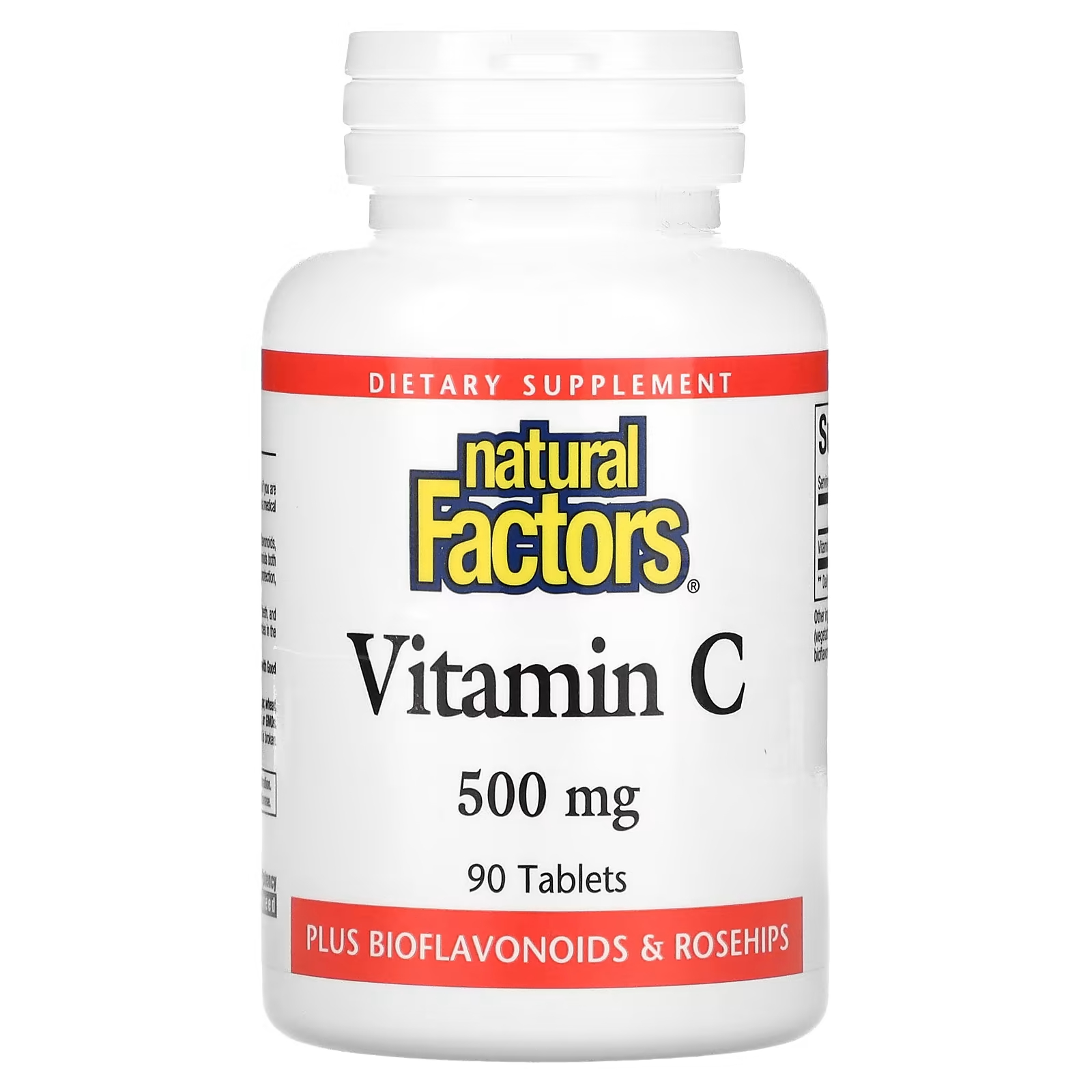 Витамин С Natural Factors 500 мг, 90 таблеток natural factors липосомальный витамин c 500 мг 60 мягких таблеток