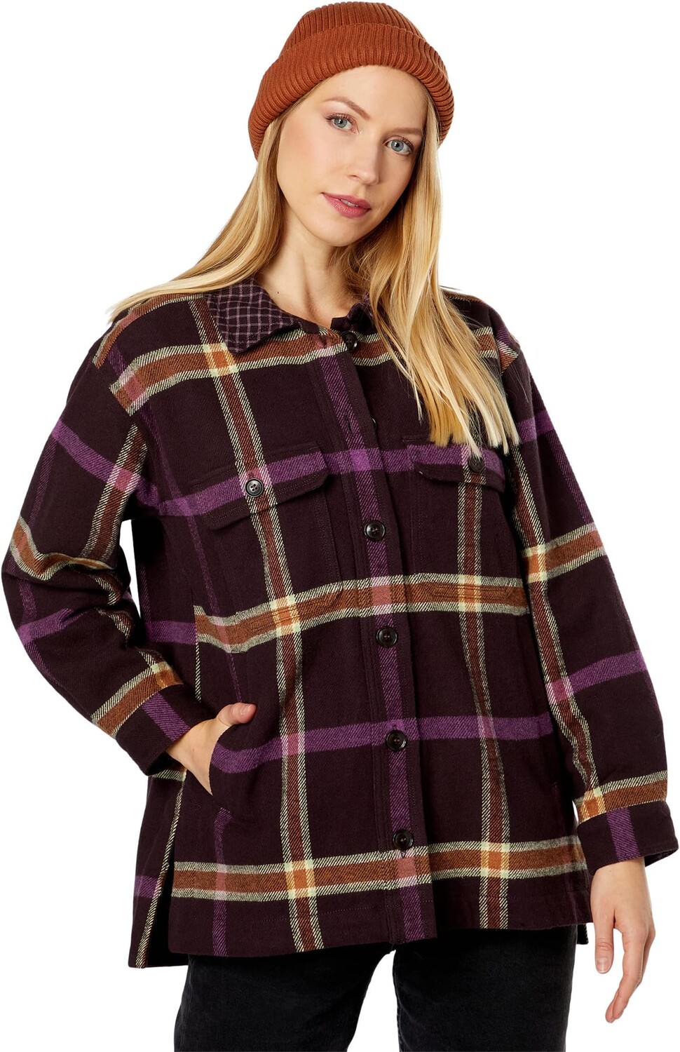 

Куртка Tilda Shirt Jacket - Heavyweight Flannel Twill Windowpane Madewell, цвет Spiced Raisin