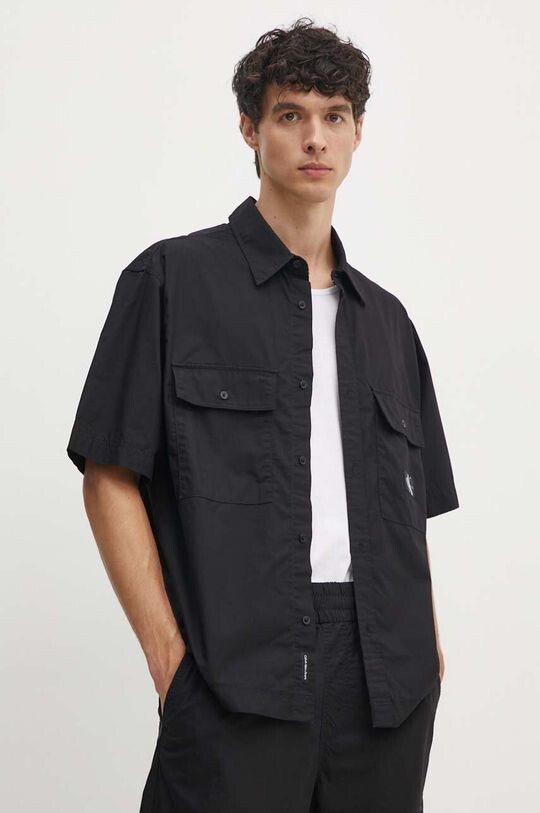 

Хлопковая рубашка Calvin Klein Jeans, черный