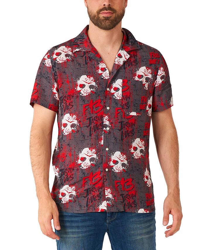 

Мужская рубашка с рисунком «Пятница 13-е» OppoSuits, черный