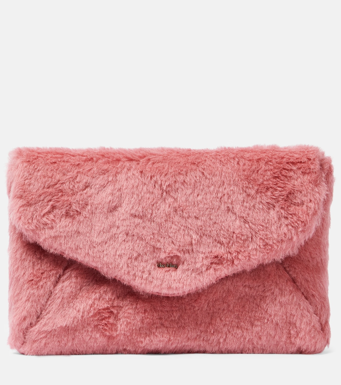 Клатч тедди из альпаки, шерсти и шелка Max Mara, розовый