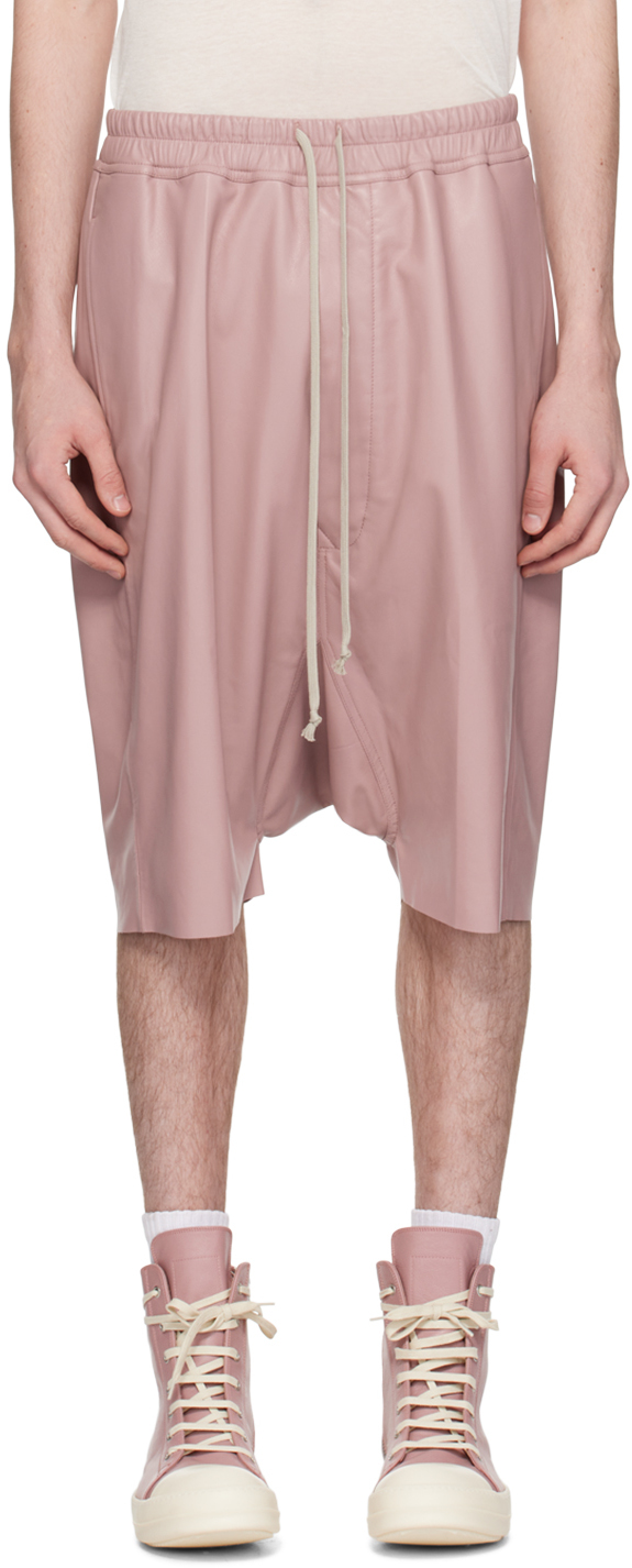 Розовый - Кожаные шорты Rick's Pods Rick Owens