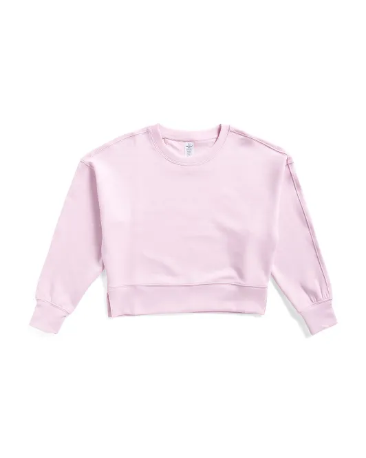 

Укороченный свитшот с круглым вырезом Big Girls Softlite Scuba 90 Degree By Reflex, цвет Pink Lavender