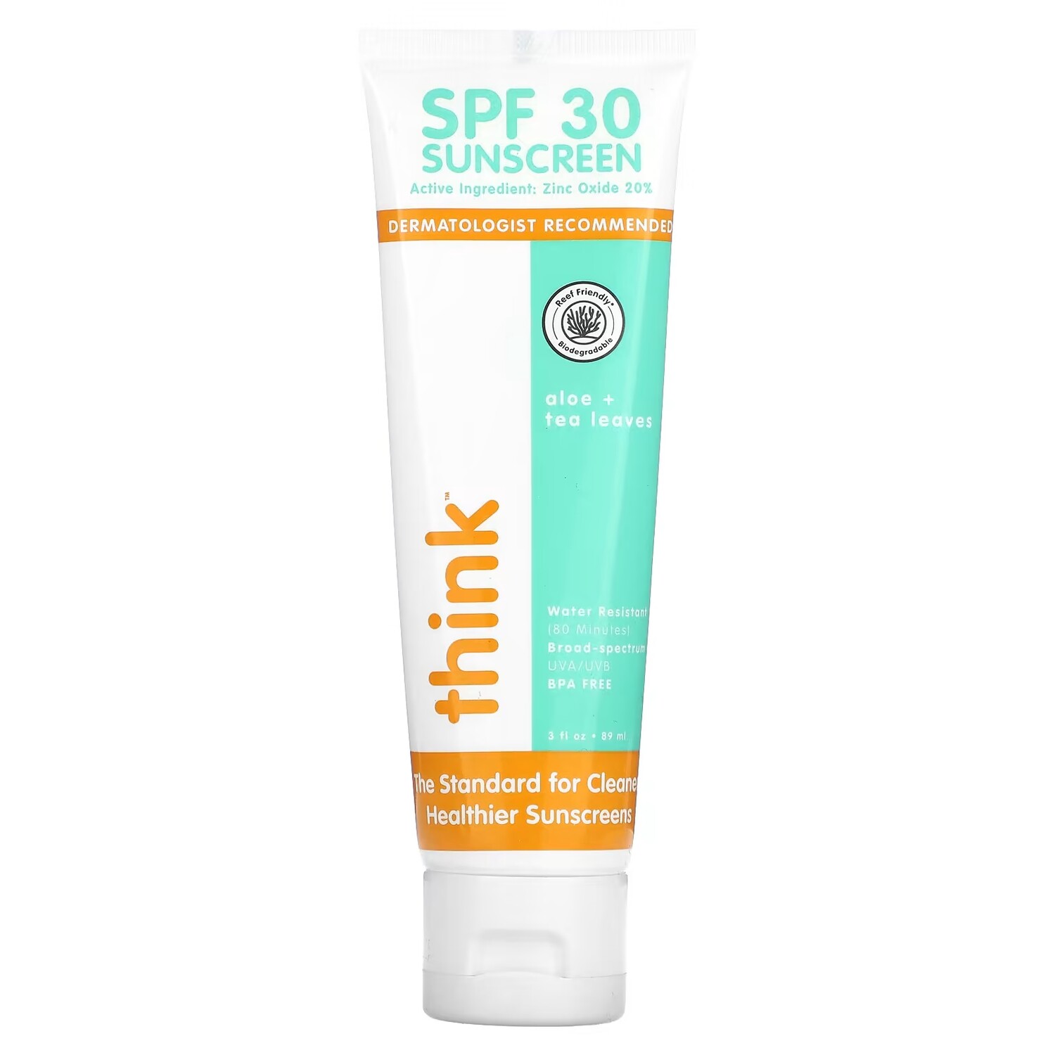 

Солнцезащитный крем Think SPF 30 алоэ и чайные листья, 89 мл.