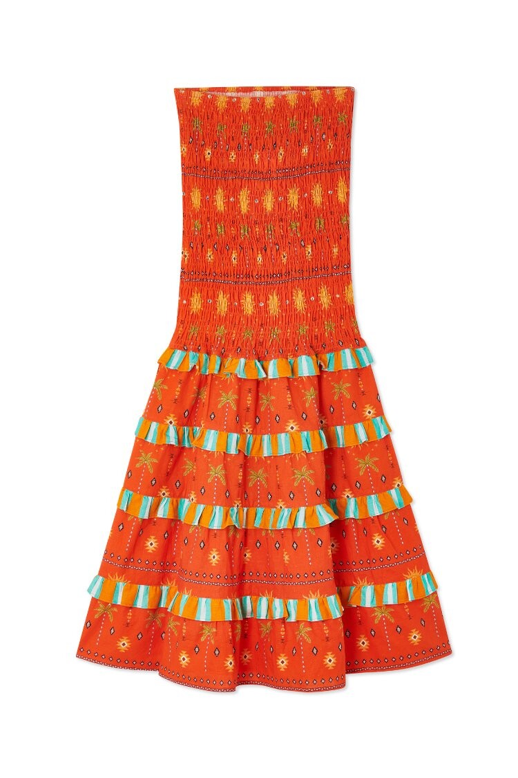 

Юбка макси SAHARA SHIRRED PIPER SKIRT Never Fully Dressed, оранжевый