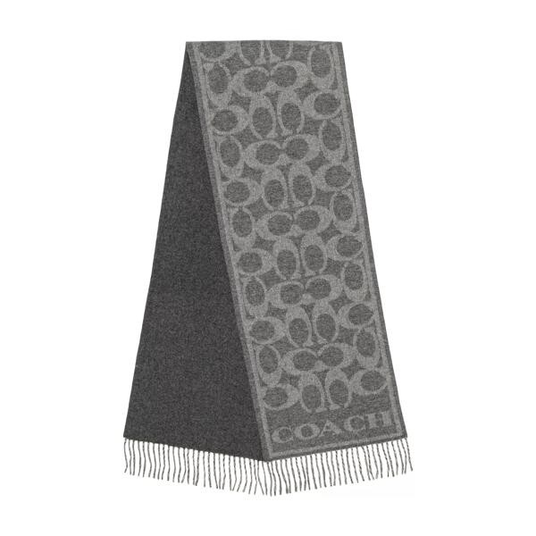 

Шарф signature c reversible cashmere muffler dove Coach, серый