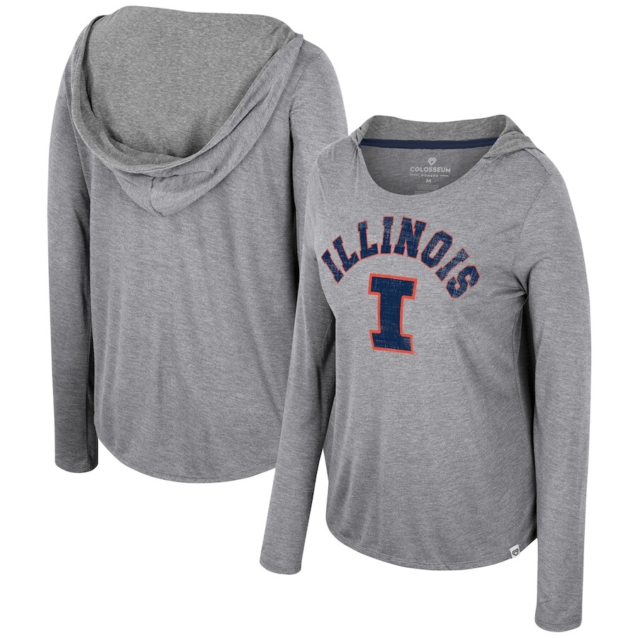 

Футболка с длинным рукавом Colosseum Illinois Fighting Illini, серый