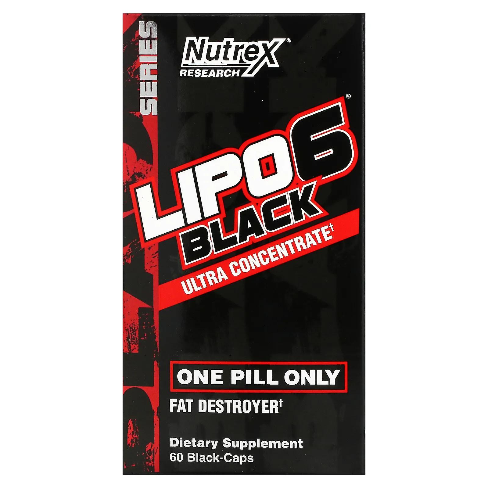 Nutrex Research Lipo-6 черный ультра-концентрат 60 черных капсул nutrex research lipo 6 hardcore добавка для сжигания жира 60 капсул