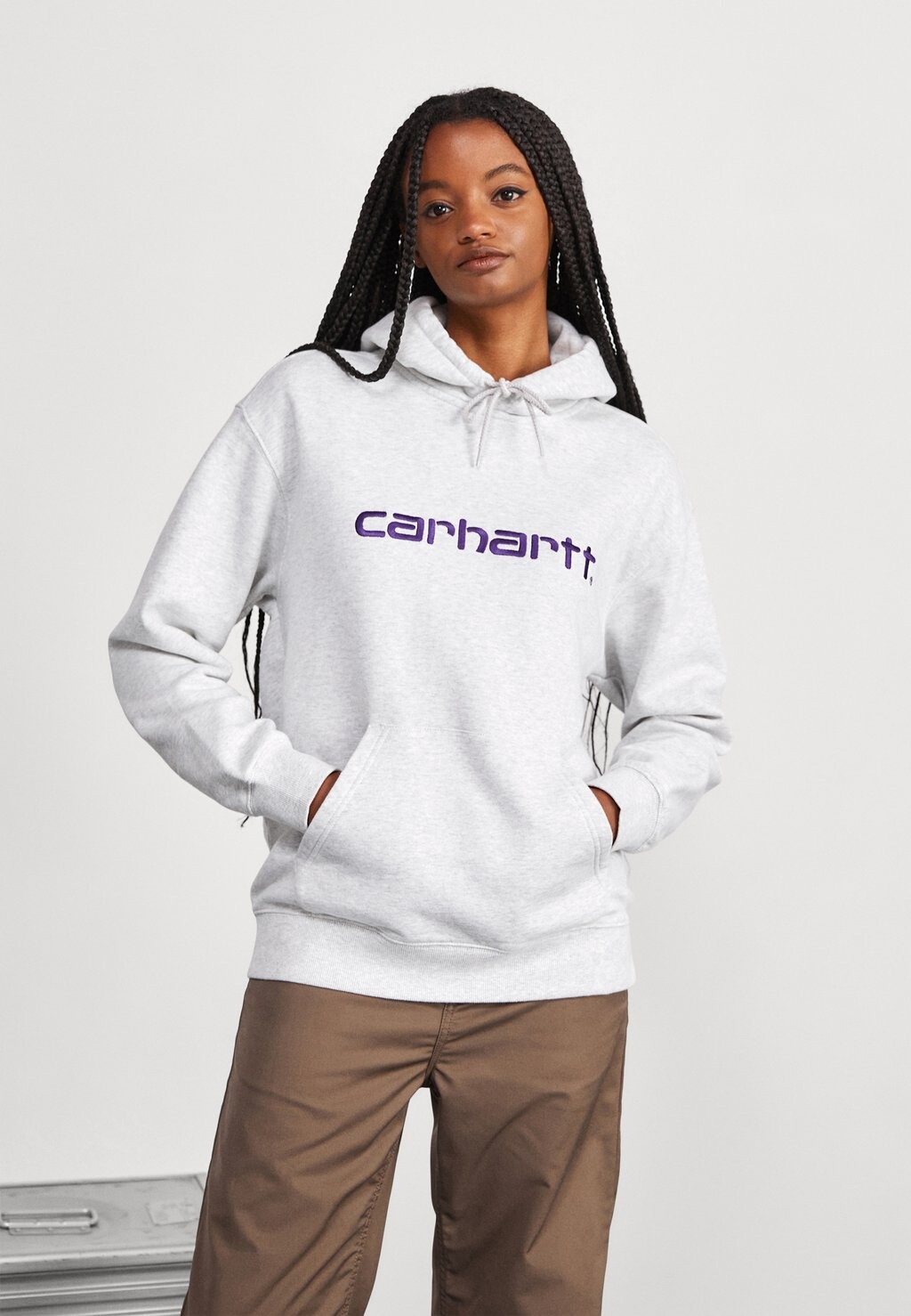 

Толстовка Carhartt WIP Hooded, светло-серый