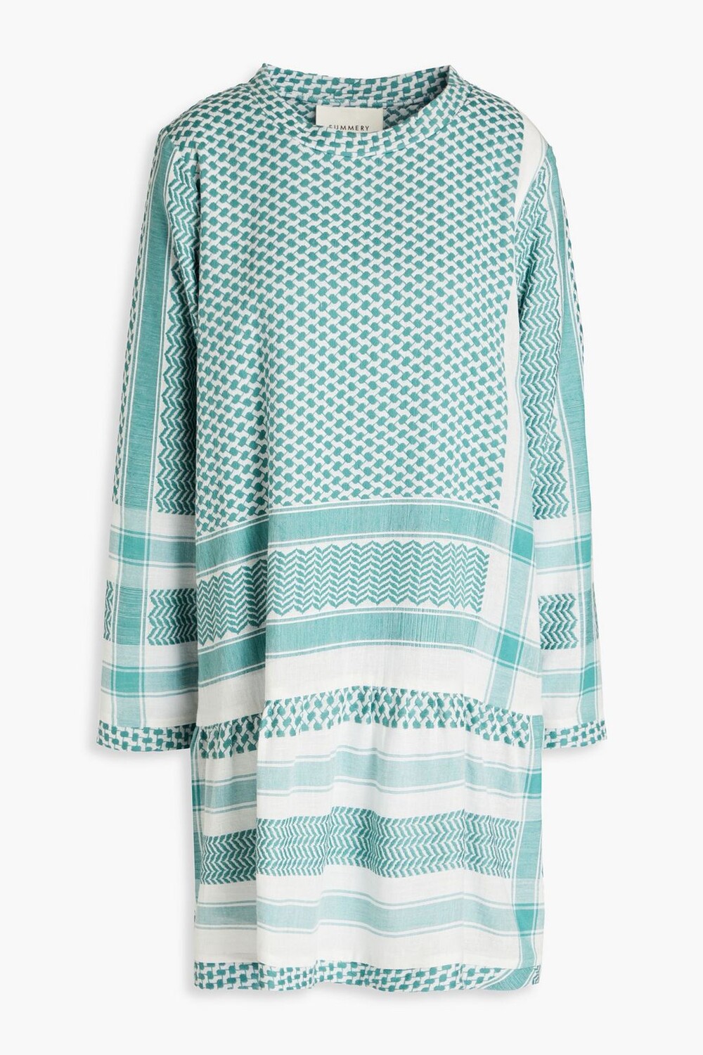 

Мини-платье из хлопка и жаккарда SUMMERY COPENHAGEN, бирюзовый